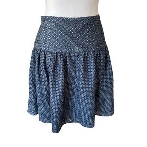 Ann Taylor Blue Eyelet A-Line Skirt Size 12